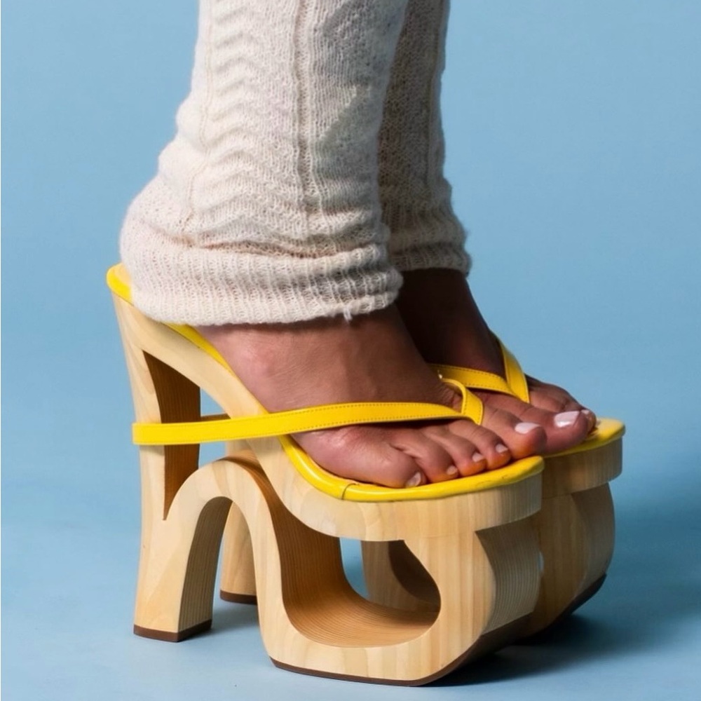 Stylish Yellow Platform Sandals